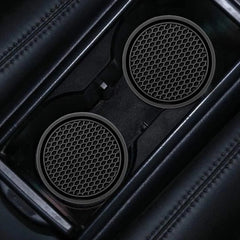 Black Car Cup Holder Coasters 2 Pcs Anti Slip detail view