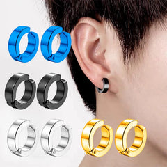 Non-Piercing Hoop Earrings Ear Clip Fake Ear Hoops for Men and Women, Stainless Steel Cl detail view