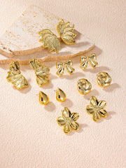 12pcs Fashionable Lightweight CCB Smooth Flower, Bow, Heart Shaped Earring Set, Suitab close-up view