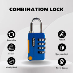 4 Digit Combination Padlock | Keyless Travel Luggage Lock