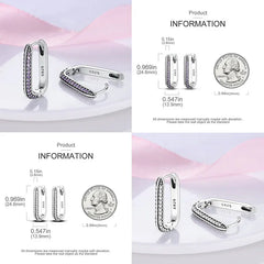 Hot Classic Original 925 Sterling Silver Earrings Colorful Circle Hoop Earrings For W alternate view