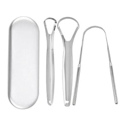 Stainless Steel Tongue Scraper Cleaner for Adults & Kids