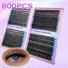MJ 640pcs 30D/40D/50D/60D Individual Lashes Book Clusters Extensions False Eyelash DIY at Home Cluster Eyelash Extensions Makeup