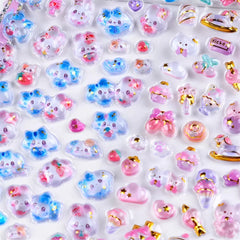 Cartoon Japanese 3D Crystal Relief Stickers Fashion Girls DIY Phone Water Cup Decoration detail view