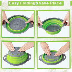 Silicone Vegetable and Fruit Cleaning and Drainage Basket Cleaning Basket 1PCS Folding close-up view