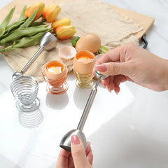 Egg Opener | Stainless Steel Egg Shell Cutting Knocker close-up view