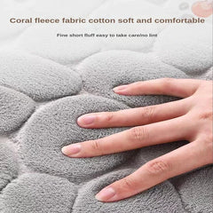 3D Non Slip Bathroom Mat Cobblestone Embossed Bath Mats Absorbent Doormat Carpet Door close-up view