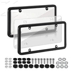 American car license plate frame, universal license plate holder, license plate bracke close-up view