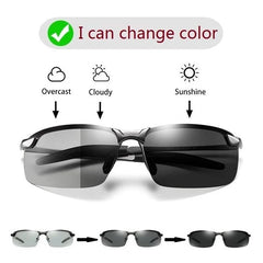 Sunglasses Driving Fishing Chameleon Glasses Change Color Sun Glasses Day Night Vision UV400 Eyewear