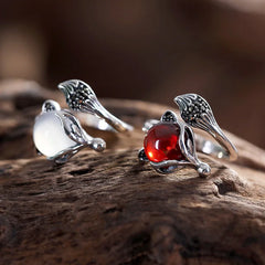Sweet Little Fox Animal Garnet Stone Thai