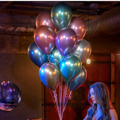 30pieces Metal Latex Balloons Birthday Party Balloons close-up view