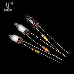 Neon Indicator Light Bulbs with Resistor | 220V Red Blue Green 4x10mm 5x13mm detail view
