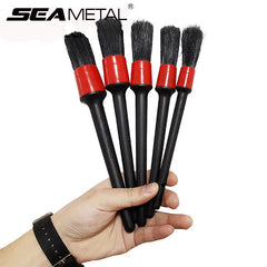 SEAMETAL 5pcs Car Detailing Brush Set Car Dashboard Air Conditioner Air Outlet Wheel Brushes