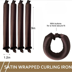 Satin Heatless Curling Rod Headband Set | No Heat Hair Curlers for Overnight Lazy Curls detail view