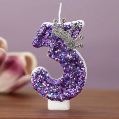 Purple Crown Birthday Candles Number 0 to detail view