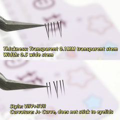 10 Rows 5-7mm Air Lower Eyelashes | Fairy Segmented Natural Under Lashes for Manga Eye M detail view