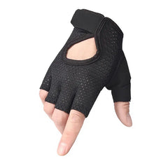 Fingerless Gym Gloves | Breathable Weightlifting Gloves with Gel Pads for Men and Wome close-up view