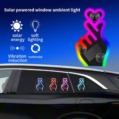 Solar Finger Heart LED Night Light | USB Solar Ambient Lamp for Car, Room, Party alternate view