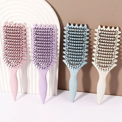 Curling Styling Brush - Hollow Massage Comb, Nylon Mane, ABS Plastic Handle, Comfortable Grip Specia