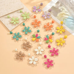 Bohemian Flower Drop Earrings | Handmade Summer Jewelry for Women alternate view