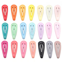 30pcs 3cm Colorful BB Hair Clips Girls Water Drop Shape Hairpin Cute Princess Barrette close-up view