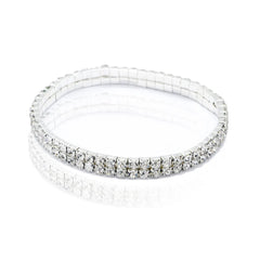 Fashion Rhinestone Tennis Anklet For Women Multi-layer Crystal Elastic Chain On Leg Fe close-up view