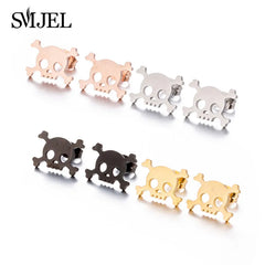 Punk Halloween Earring Black Stainless Steel Ghost Pirate Skull Stud Earrings Women M alternate view
