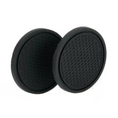 2pcs Black Car Cup Holder Anti Slip Coaster Pads | Universal Interior Accessories detail view