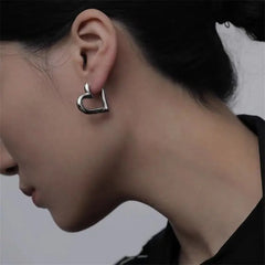 925 Sterling Silver Heart Love Hoop Stud Earrings | Hypoallergenic Fine Jewelry for Women