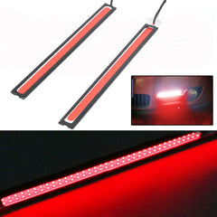 2Pcs 17cm COB Red LED Fog Light Strip | 12V DRL Waterproof Driving Lamp for Cars alternate view
