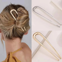 AWAYTR Girls French Pins Hair Pins Metal U-Shaped Hair Clip Hair Vintage Twist Hairpin Long Thick Hair Updo Bun Women Gifts