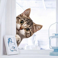 Cat Peeking Window Wall Sticker | Funny Home Decoration Decal detail view