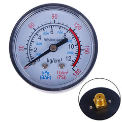 1pcs Bar Air Pressure Gauge 13mm 1/4 BSP Thread | Dual Scale for Air Compressor alternate view