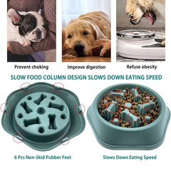 Slow Feeder Dog Bowl | Anti-Choking Puzzle Feeder for Small and Medium Dogs close-up view
