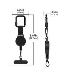 Retractable Anti-Theft Phone Holder Smartphone Safety Lanyard Stra with Carabiner Anti-Drop Harness