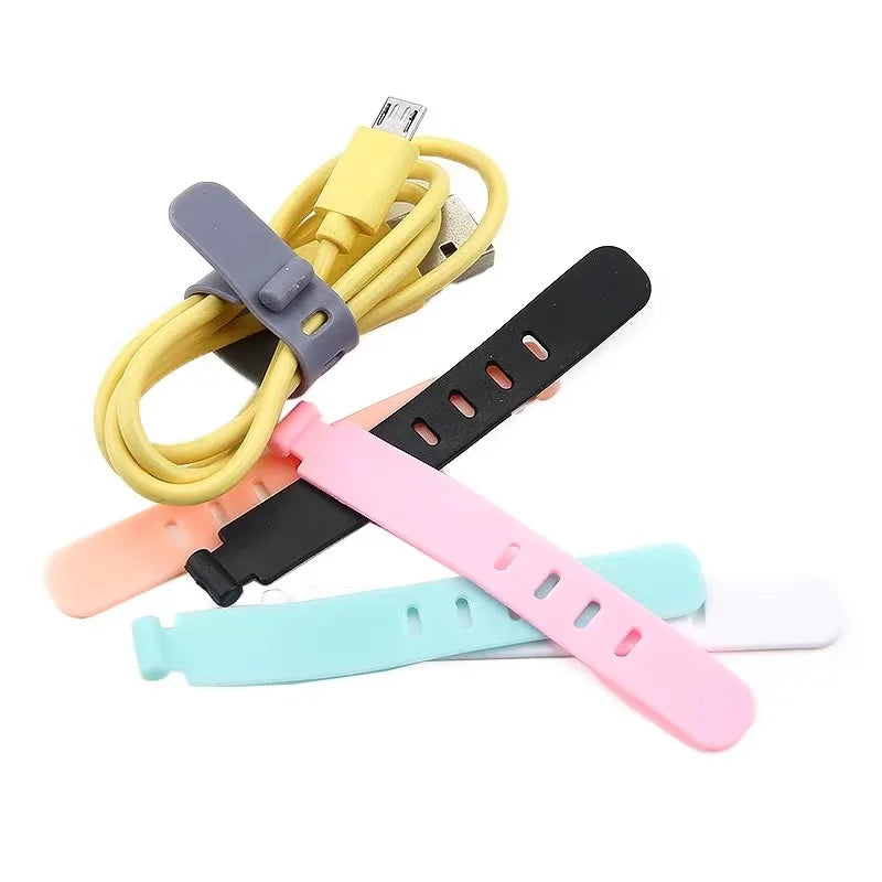 20pcs Cable Organizer Ties Clip Charger Cord Management Silicone Wire Manager Mouse Earphone Holder