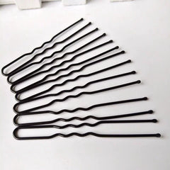Black U Shaped Hair Pins Strong Hold Metal Bobby Pins Versatile Updo Hair Clip for Brida detail view