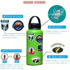 50 PVC Stickers for Laptops and Suitcases | Waterproof Vinyl Decals close-up view