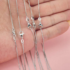 Andara 925 Sterling Silver Gold-Plated 1mm Width Box Chain Necklace Fashion Basic Choker for Women Jewelry Gift