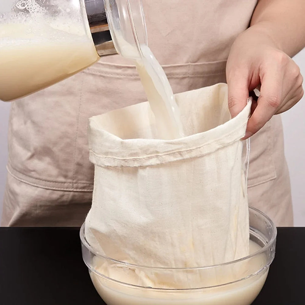 Nut Milk Bag Home Kitchen Gadgets Dish Drainer Kitchenware Reusable Unbleached Useful Things for Kit