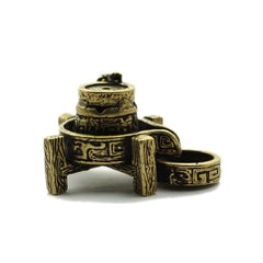 Antique Backflow Incense Burner | Graphite Zen Waterfall Stand detail view
