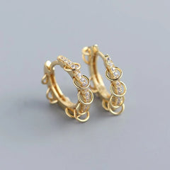 ANENJERY CZ Zircon Circle Hoop Earrings for Women Men Punk Trendy Party Accessories F alternate view