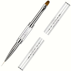 1PC Double-ended Nail Art Brush,Odorless Gel and Nail Design Tool,2-in-1 Polymer Gel Brush and Picke