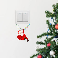 1-Pack Christmas Wall Switch Stickers | Santa Claus Cartoon Self-Adhesive Decals for H close-up view