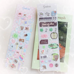 Sweet Animal Stickers | Sparkling Glitter Decals for Journaling and Scrapbooking close-up view
