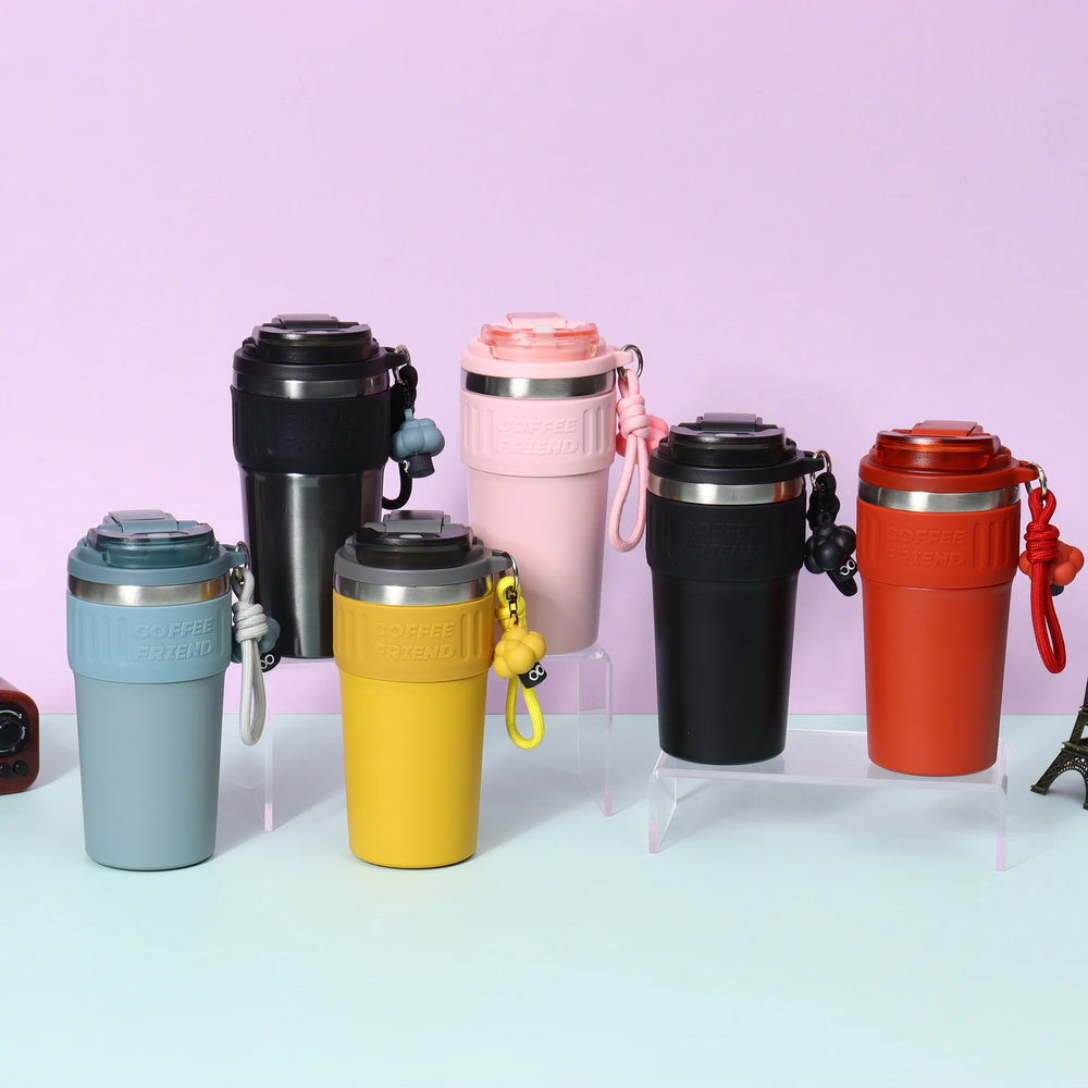 New Travel Coffee Tumbler Thermos Mug Easy Carry Steel Double Wall Tea Coffee Vacuum Flask 550ml
