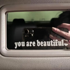 The Text Car Stickers You Are Beautiful Interior Decoration Rear View Mirror Fashion Stickers Creative Sport PVC Vinyl Decals