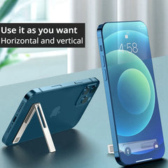 Magnetic Ultra Thin Foldable Mobile Phone Holder Bracket Metal Alloy Desktop Cell Phone Stands Universal Phone Support Kickstand