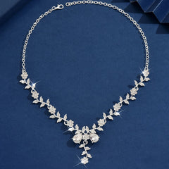 Water Drop Leaf Necklace | Women's Fashion Jewelry for Date and Party close-up view
