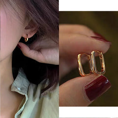 LUXUKISSKIDS Fashion Oval Hoop Earrrings Stainless Steel Elliptic Shape Silver/Gold Color 20MM Big Round Clips Smooth Mental Ear